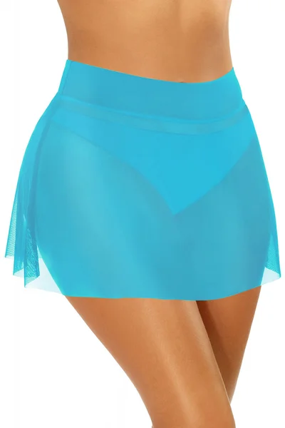 Tyrkysová průsvitná plážová mini sukně Self