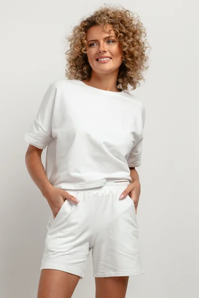 Pohodlné bavlněné dámské bílé šortky Tessita