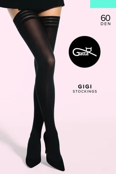 Černé samodržící punčochy Gatta Gigi