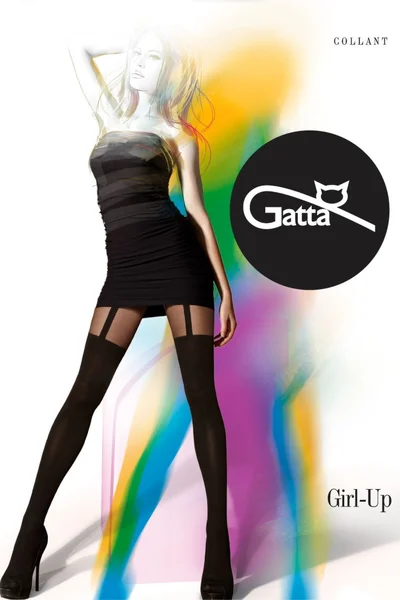 Černé vzorované punčocháče Gatta Girl-up