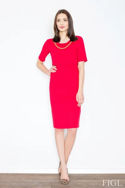 Červené elegantní šaty FIGL 446