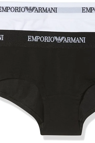 Černo-bílé spodní kalhotky Emporio Armani 163263 CC317 00911 2-pack