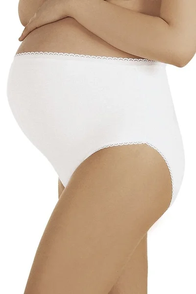Bílé bavlněné těhotenské kalhotky Italian Fashion Mama Maxi