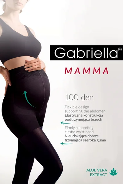 Těhotenské černé punčocháče Gabriella 174 Mamma