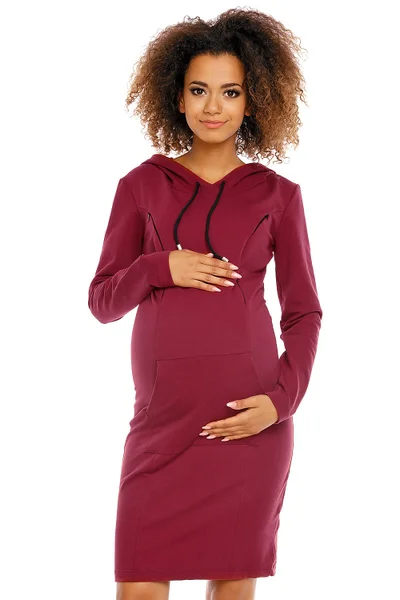 Těhotenské bavlněné šaty s kapucí PeeKaBoo 94415