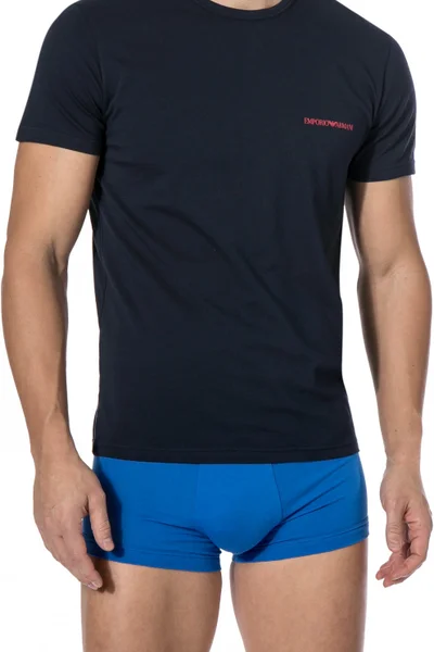 Pánské tmavě modré tričko Emporio Armani 111267 9P717 27435 2-pack