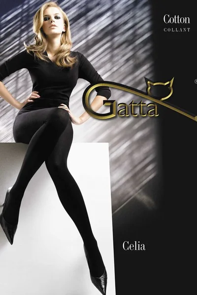 Černé dámské bavlněné punčocháče Gatta Celia