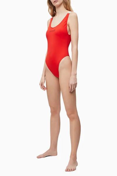 Jednodílné červené plavky Calvin Klein 0825-XA7