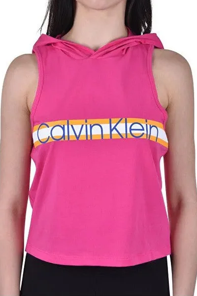 Růžové dámské tílko s kapucí Calvin Klein 6235