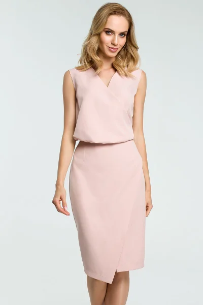 Pudrově růžové elegantní šaty Moe 395