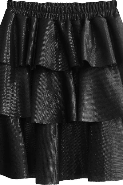 Černá lesklá mini sukně Made in Italy 508