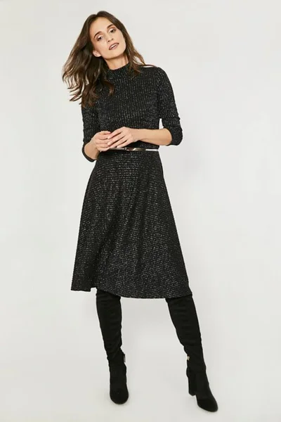 Černo-stříbrné šaty s rozšířenou sukní Click 138593