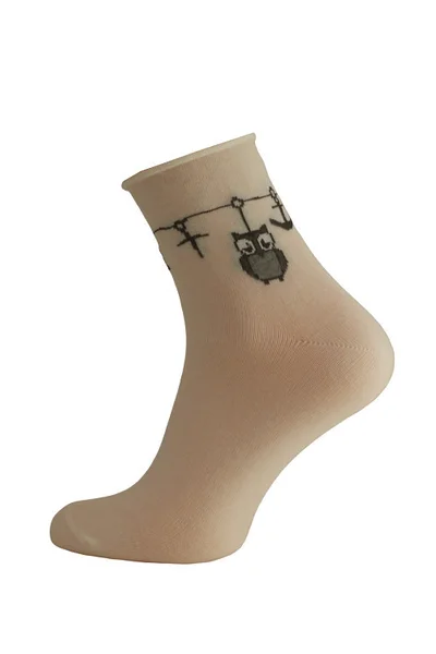 Dámské ponožky se vzorem sov Bratex Lady 8422