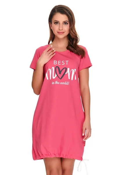 Dámské kojicí noční košilka Best mom 2 růžová Dn-nightwear