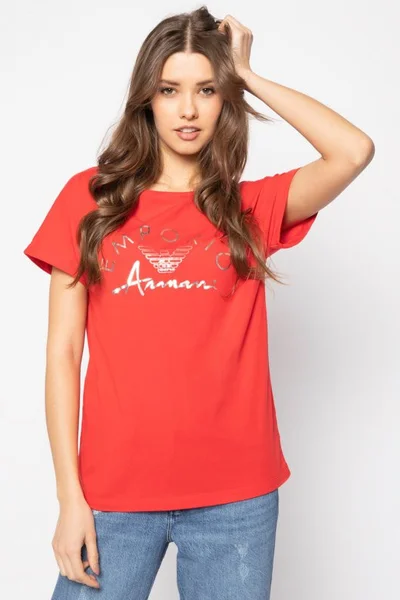 Červené dámské tričko Emporio Armani 164340 0P291 00074