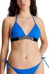 Modrá plavková podprsenka se zavazováním na krk Calvin Klein