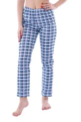 Dámské kostkované pyžamové kalhoty Regina modré