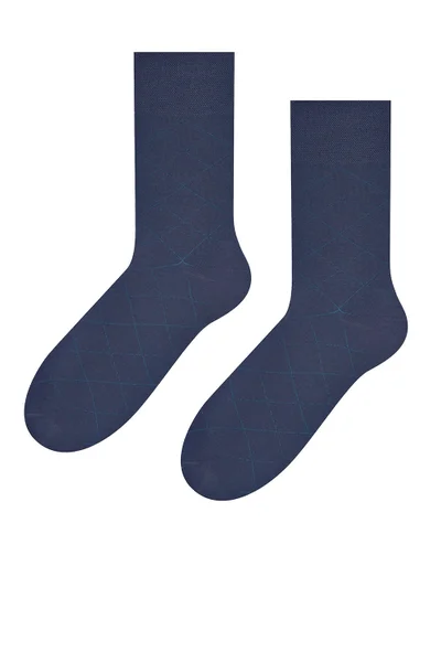 Tmavě modré vysoké pánské ponožky k obleku Steven