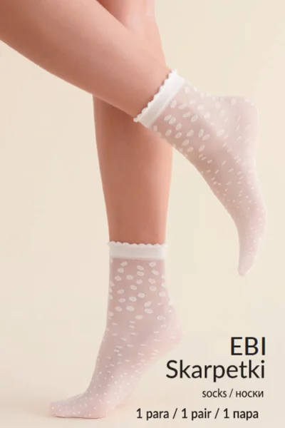 Bílé silonkové ponožky Gabriella