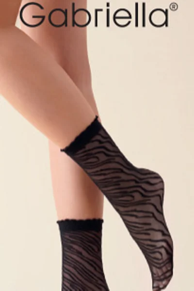 Silonkové černé ponožky se vzorem Gabriella