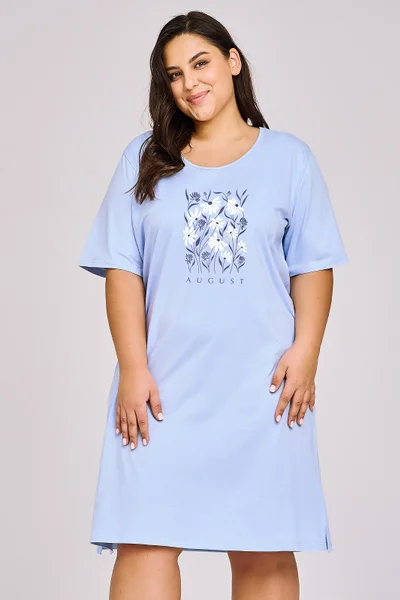 Plus size světle modrá dámská noční košile Taro