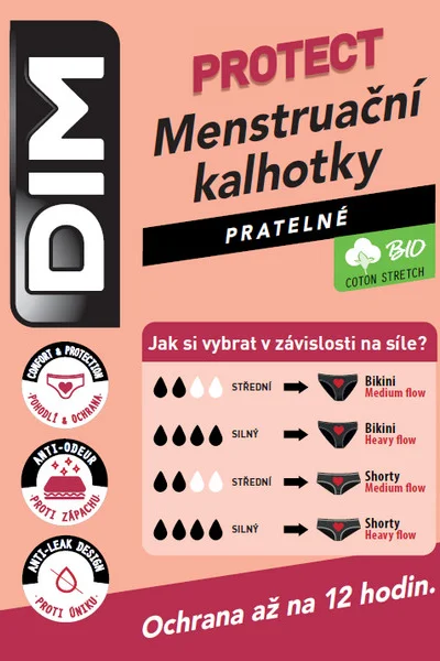 Noční i denní menstruační kalhotky MENSTRUAL SLIP STRONG - Bellinda -