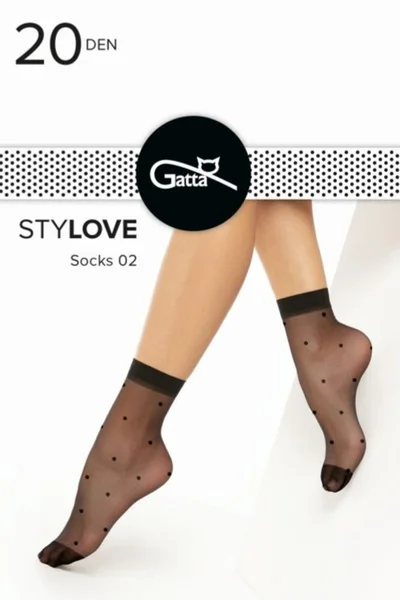 Černé silonkové ponožky s puntíky Gatta