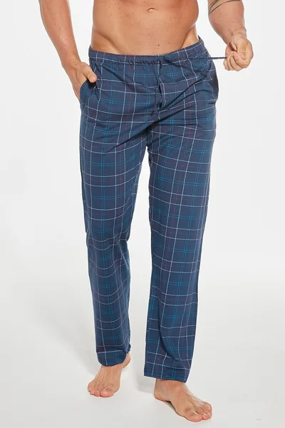 Tmavě modré pánské pyžamové kalhoty Cornette plus size
