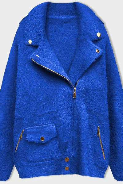 Královsky modrý dámský hřejivý kabátek MADE IN ITALY