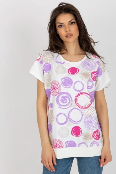 Dámské bílé tričko s barevnými bublinami RELEVANCE
