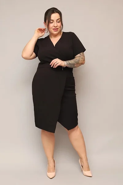 Plus size elegantní dámské černé šaty Moon