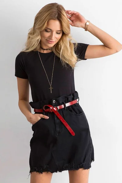 Černá riflová mini sukně FPrice