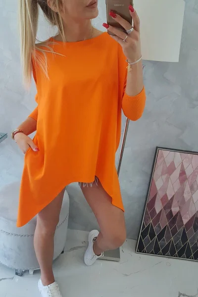 Oranžová oversize dámská halenka Kesi