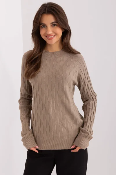 Béžový dámský pletený svetr AT