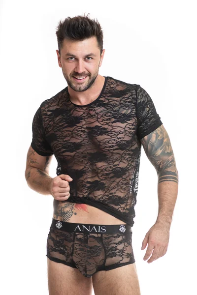 Erotické krajkové pánské tričko Anais