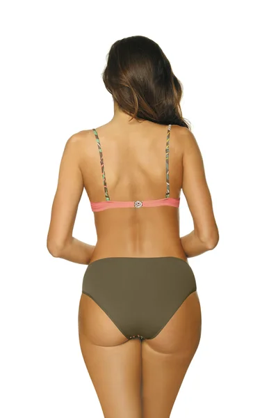 Khaki-růžové dámské bikiny Marko push-up efekt