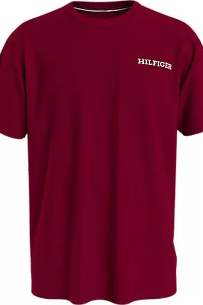 Vínové pánské bavlněné tričko s krátkým rukávem Tommy Hilfiger