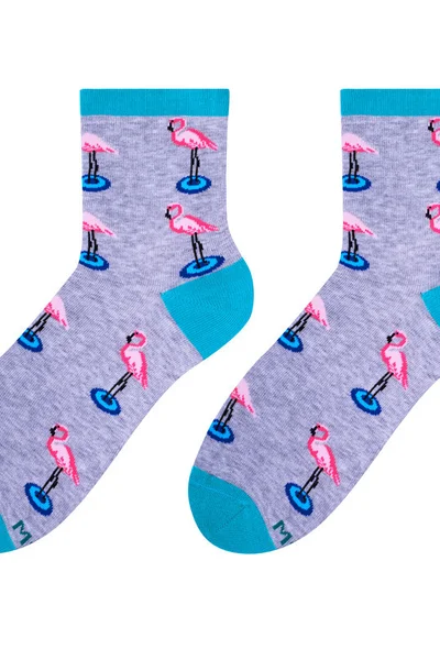 Dámské barevné ponožky se vzorem More 078