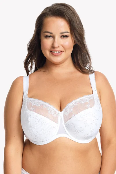 Plus size dámská bílá podprsenka Gaia