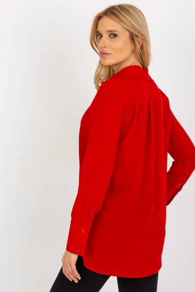 Červená propínací dámská košile FPrice