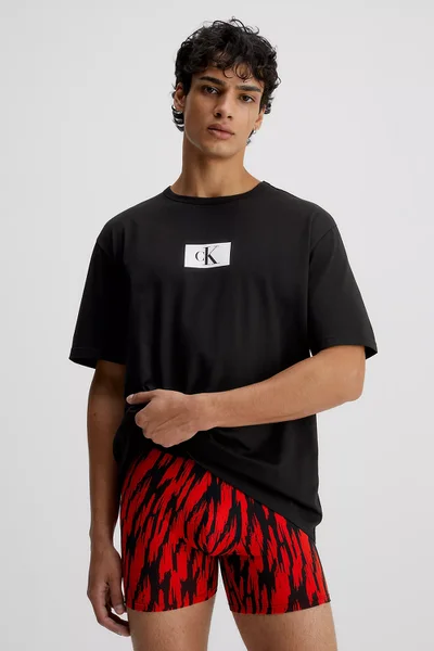 Černé bavlněné pánské tričko s logem Calvin Klein