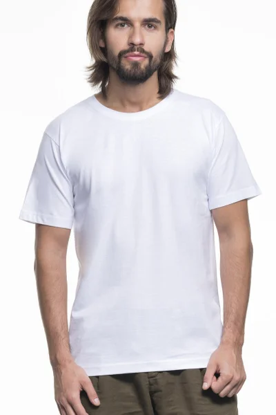 Pánské tričko s krátkým rukávem plus size PROMOSTARS bílé
