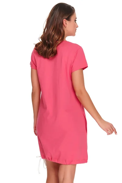 Tmavě růžová bavlněná těhotenská košilka Dobranocka