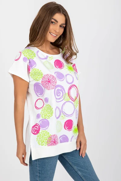 Vzorované dámské tričko s barevnými kroužky FPrice