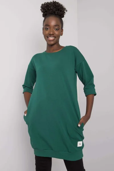 Zelené dámská mini mikinové šaty RELEVANCE