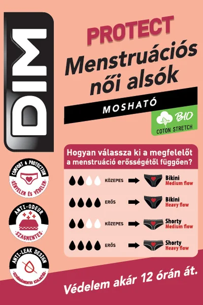 Dámské menstruační noční kalhotky s krajkou DIM MENSTRUAL LACE SLIP - DIM -
