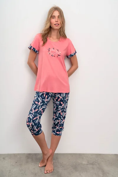 Vamp - Dvoudílné dámské pyžamo PD855 - Vamp (barva růžový led)