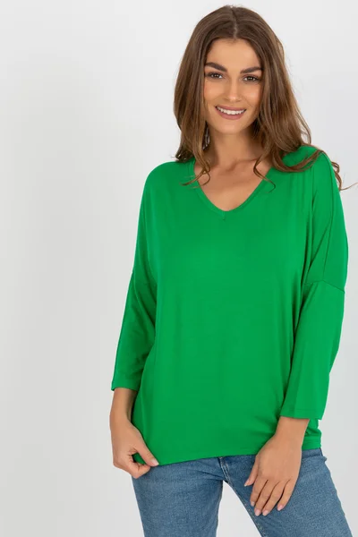 Dámské zelené tričko V-neck univerzální velikost FPrice