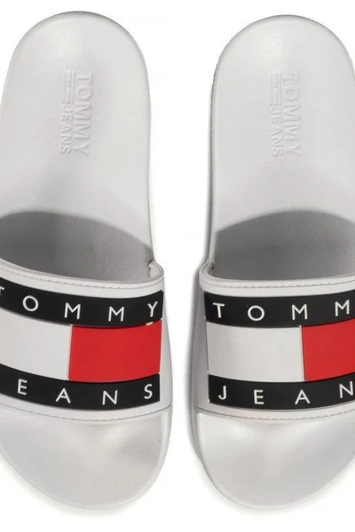 Unisex bílé gumové pantofle Tommy Hilfiger