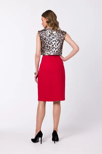 Červená dámská sukně zavinovací styl STYLOVE